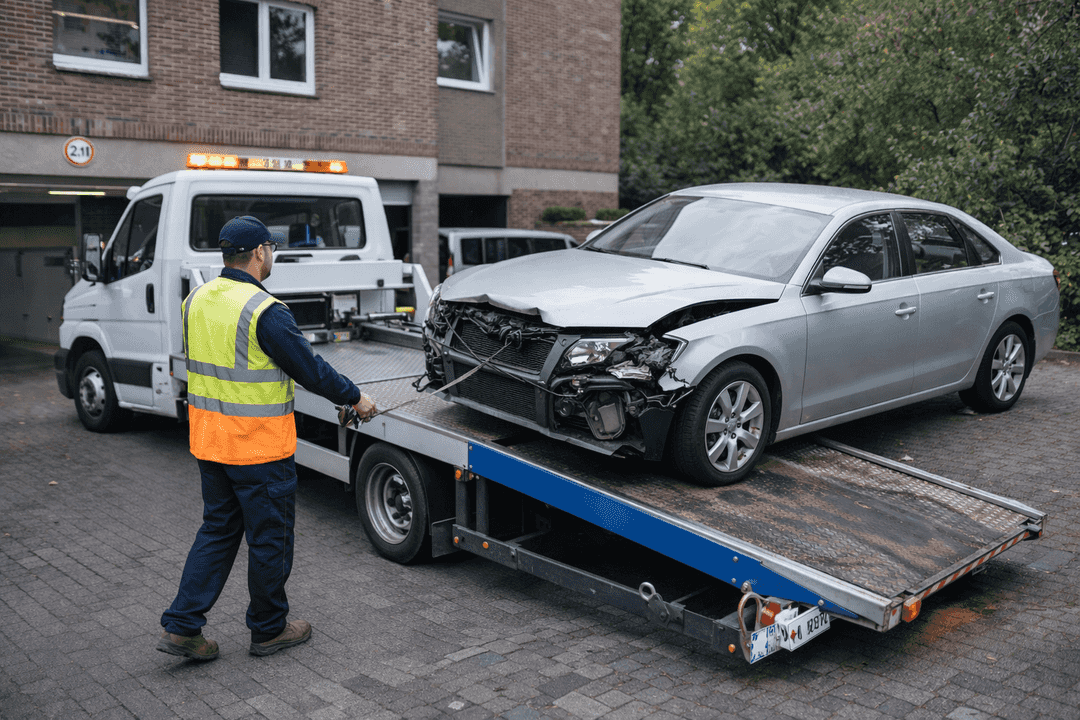 Abholung und Verladung bei der Autoverwertung Krefeld